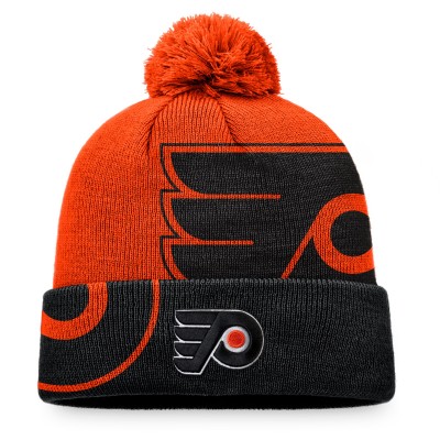 Philadelphia Flyers Block Party Cuffed Knit Hat with Pom - Orange/Black