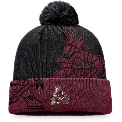 Шапка с помпоном Arizona Coyotes Block Party Cuffed - Black/Garnet