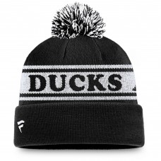 Шапка с помпоном Anaheim Ducks Fanatics Black Vintage Sport Resort Cuffed Knit