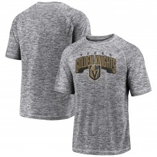 Mens Gray Vegas Golden Knights Blow the Whistle Space Dye Raglan T-Shirt