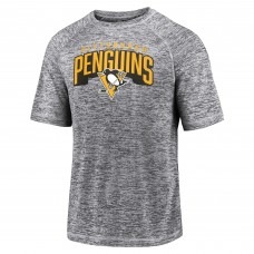 Men's Gray Pittsburgh Penguins Team Blow the Whistle Raglan T-Shirt