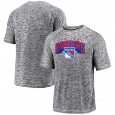 Men's Gray New York Rangers Blow the Whistle Space-Dye Raglan T-Shirt