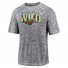 Mens Gray Minnesota Wild Team Blow the Whistle Raglan T-Shirt