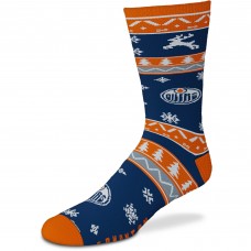 Edmonton Oilers For Bare Feet Holiday Pattern Crew Socks