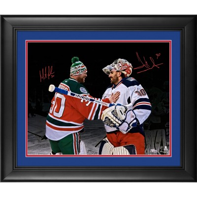 Autographed New Jersey Devils vs. New York Rangers Martin Brodeur & Henrik Lundqvist Fanatics Authentic Framed 16 x 20 2014 Stadium Series Spotlight Photograph