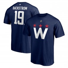 Футболка Nicklas Backstrom Washington Capitals Fanatics Branded Authentic Stack Player Name & Number 2020/21 Alternate - Navy