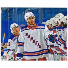 Autographed New York Rangers KAndre Miller Fanatics Authentic 16 x 20 Handshake Line Photograph with 1st NHL Goal 1/26/21 Inscription Autographed New York Rangers KAndre Miller Fanatics Authentic 16 x 20 Handshake Line Photograph with 1st NHL Goal 1/26/21 Inscription