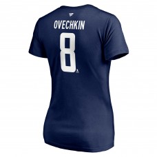 Женская футболка Washington Capitals Alexander Ovechkin Fanatics Navy 2020/21 Alternate Authentic Stack Name & Number V-Neck