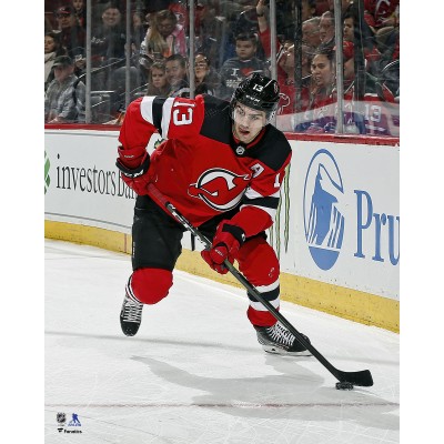 Unsigned New Jersey Devils Nico Hischier Fanatics Authentic Red Jersey Skating Photograph