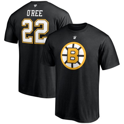Футболка Willie O'Ree Boston Bruins Authentic Stack Retired - Black - оригинальные футболки Бостон Брюинз