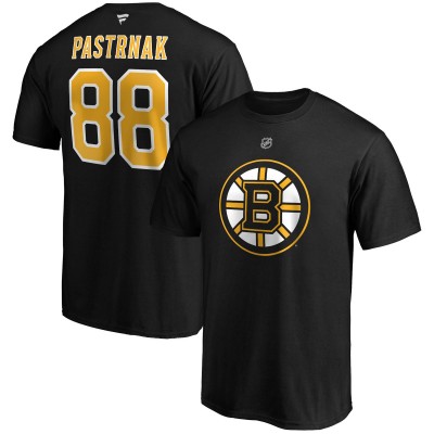 Футболка Boston Bruins David Pastrnak Fanatics Black B&T Name and Number