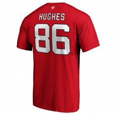 Футболка больших размеров Jack Hughes New Jersey Devils - Red