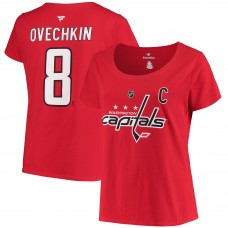 Женская футболка Washington Capitals Alexander Ovechkin Fanatics Red Plus Size Name & Number Scoop Neck