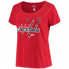 Женская футболка Washington Capitals Alexander Ovechkin Fanatics Red Plus Size Name & Number Scoop Neck
