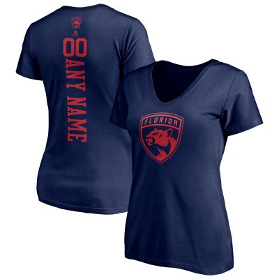 Футболка Женская Florida Panthers Navy Personalized Name & Number One Color V-Neck