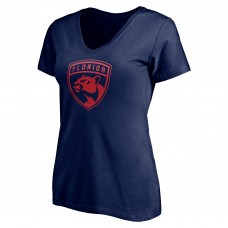 Футболка Женская Florida Panthers Navy Personalized Name & Number One Color V-Neck Футболка Женская Florida Panthers Navy Personalized Name & Number One Color V-Neck