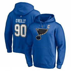 Толстовка с капюшоном Ryan O'Reilly St. Louis Blues Captain Patch Authentic Stack Name - Blue