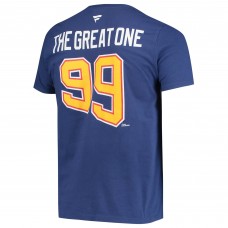 Футболка Wayne Gretzky St. Louis Blues Authentic Stack Retired Player Nickname & Number - Blue