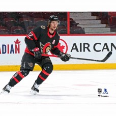 Unsigned Ottawa Senators Thomas Chabot Fanatics Authentic Black Jersey Skating vs. Winnipeg Jets Photograph