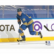 Unsigned Buffalo Sabres Rasmus Dahlin Fanatics Authentic Blue Jersey Skating with Puck vs. Washington Capitals Photograph