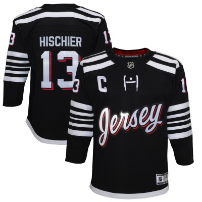 Подростковая New Jersey Devils Nico Hischier Black 2021/22 Alternate Premier Player Jersey