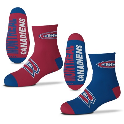 Montreal Canadiens For Bare Feet Youth Two-Pack Quarter-Length Team Socks