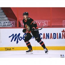 Autographed Ottawa Senators Tim Stutzle Fanatics Authentic 16 x 20 NHL Debut Photograph