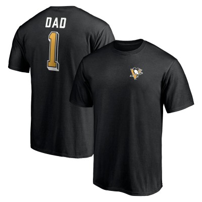 Pittsburgh Penguins Black Number One Dad Logo T-Shirt