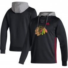 Толстовка с капюшоном Chicago Blackhawks Adidas Skate Lace AEROREADY - Black