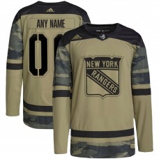 New York Rangers Adidas Military Appreciation Team Authentic Custom Practice Jersey - Camo