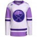 Игровая джерси Buffalo Sabres adidas Hockey Fights Cancer Primegreen Authentic Blank - White/Purple