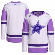 Dallas Stars adidas Hockey Fights Cancer Primegreen Authentic Blank Practice Jersey - White/Purple