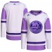 Игровая джерси New York Islanders adidas Hockey Fights Cancer Primegreen Authentic Blank Practice - White/Purple
