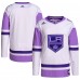 Игровая джерси Los Angeles Kings adidas Hockey Fights Cancer Primegreen Authentic Blank Practice - White/Purple