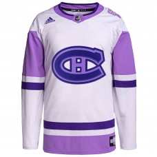 Игровая джерси Montreal Canadiens adidas Hockey Fights Cancer Primegreen Authentic Blank - White/Purple