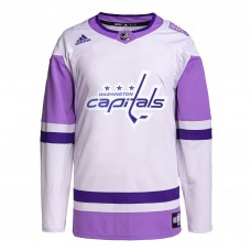 Игровая форма Washington Capitals adidas Hockey Fights Cancer Primegreen Authentic Blank - White/Purple