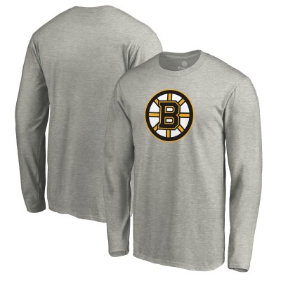 Футболка с длинным рукавом Boston Bruins Primary Logo - Heathered Gray