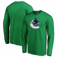 Vancouver Canucks Green Primary Logo Long Sleeve T-Shirt