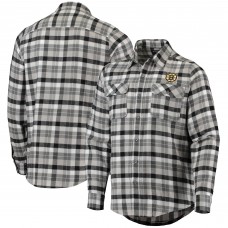 Boston Bruins Antigua Ease Plaid Button-Up Long Sleeve Shirt - Black/Gray