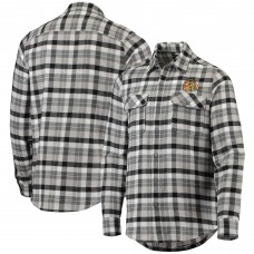 Chicago Blackhawks Antigua Ease Plaid Button-Up Long Sleeve Shirt - Black/Gray