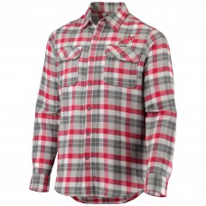 New Jersey Devils Antigua Ease Plaid Button-Up Long Sleeve Shirt - Red/Gray