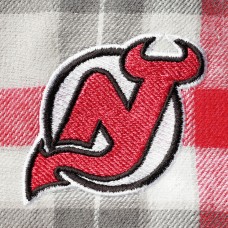 New Jersey Devils Antigua Ease Plaid Button-Up Long Sleeve Shirt - Red/Gray