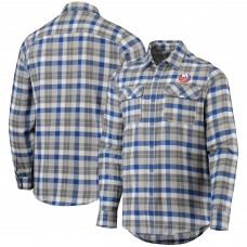 New York Islanders Antigua Ease Plaid Button-Up Long Sleeve Shirt - Royal/Gray