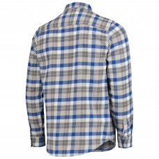 St. Louis Blues Antigua Ease Plaid Button-Up Long Sleeve Shirt - Blue/Gray