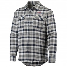 Washington Capitals Antigua Ease Plaid Button-Up Long Sleeve Shirt - Navy/Gray