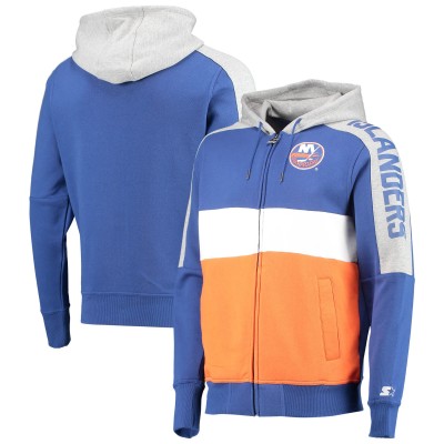 Толстовка на молнии New York Islanders Starter Playoffs Color Block - Royal/Orange