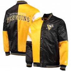 Куртка на кнопках Pittsburgh Penguins Starter The Leader Varsity Satin - Black/Gold
