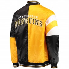 Куртка на кнопках Pittsburgh Penguins Starter The Leader Varsity Satin - Black/Gold