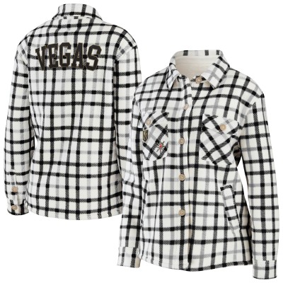 Рубашка Vegas Golden Knights WEAR by Erin Andrews Womens Plaid - Oatmeal