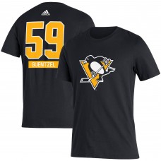 Jake Guentzel Pittsburgh Penguins adidas Player Name & Number T-Shirt - Black